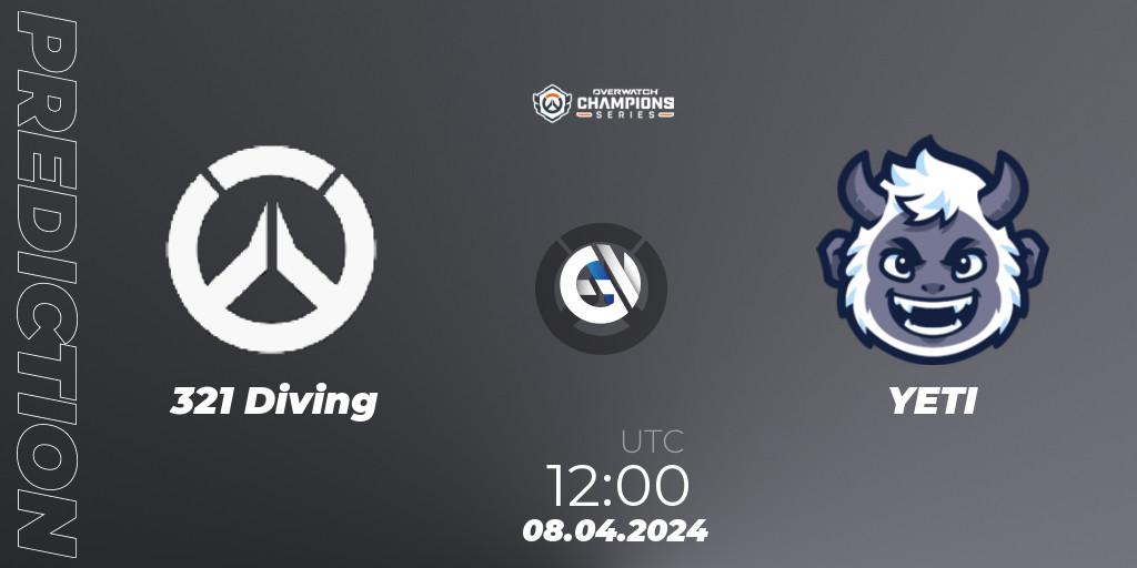 321 Diving - YETI: Maç tahminleri. 08.04.2024 at 12:00, Overwatch, Overwatch Champions Series 2024 - Asia Stage 1 Wild Card