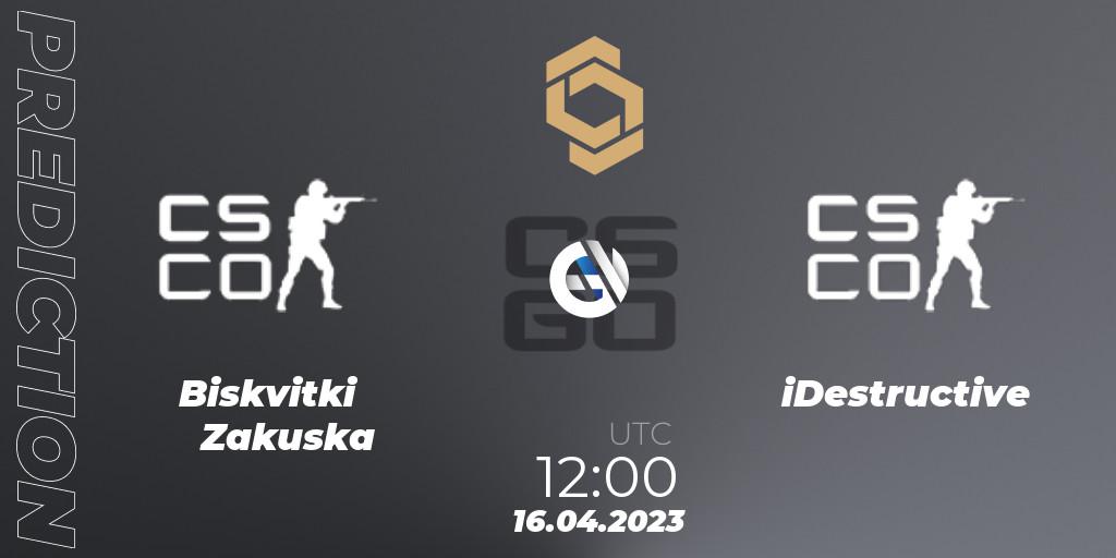 Biskvitki Zakuska - iDestructive: Maç tahminleri. 16.04.23, CS2 (CS:GO), CCT South Europe Series #4: Closed Qualifier
