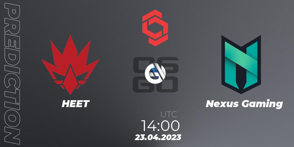 HEET - Nexus Gaming: Maç tahminleri. 23.04.23, CS2 (CS:GO), CCT Central Europe Series #6