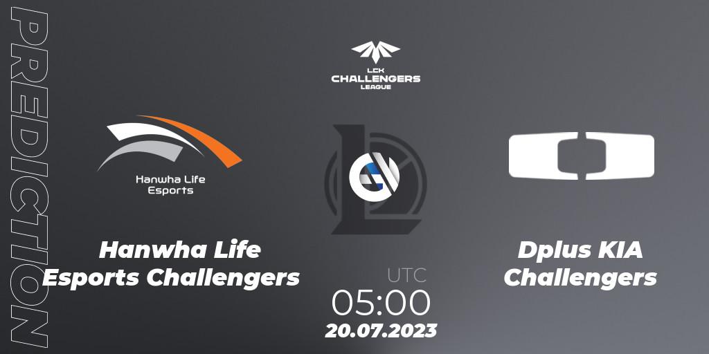Hanwha Life Esports Challengers - Dplus KIA Challengers: Maç tahminleri. 20.07.2023 at 05:00, LoL, LCK Challengers League 2023 Summer - Group Stage