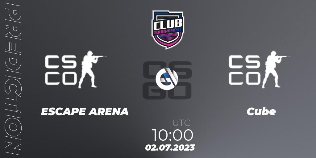 ESCAPE ARENA - Cube: Maç tahminleri. 02.07.2023 at 09:00, Counter-Strike (CS2), FRAG Club Tournament Season 2