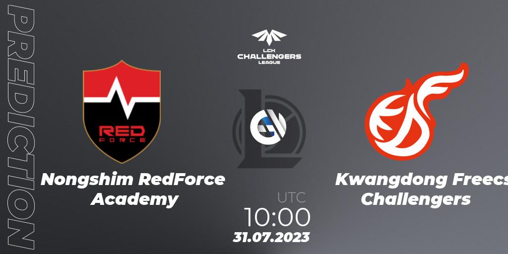 Nongshim RedForce Academy - Kwangdong Freecs Challengers: Maç tahminleri. 31.07.2023 at 10:30, LoL, LCK Challengers League 2023 Summer - Group Stage