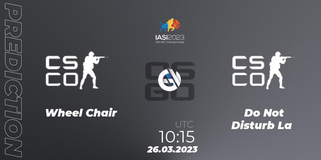 Wheel Chair Gaming - Do Not Disturb La: Maç tahminleri. 26.03.23, CS2 (CS:GO), IESF World Esports Championship 2023: Hong Kong Qualifier