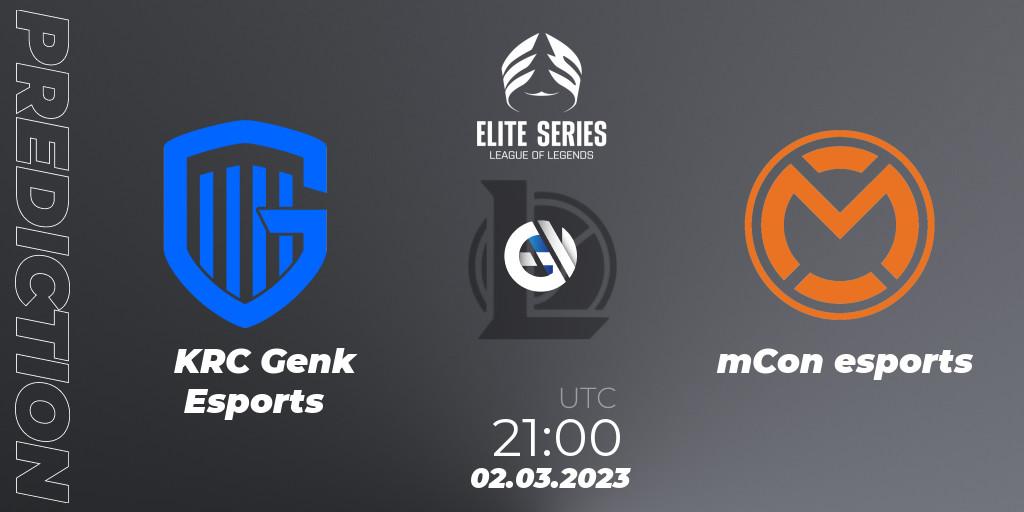 KRC Genk Esports - mCon esports: Maç tahminleri. 02.03.2023 at 21:00, LoL, Elite Series Spring 2023 - Group Stage
