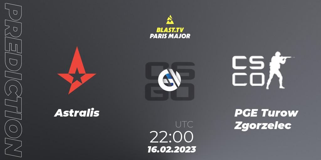 Astralis - PGE Turow Zgorzelec: Maç tahminleri. 16.02.2023 at 22:00, Counter-Strike (CS2), BLAST.tv Paris Major 2023 Europe RMR Closed Qualifier A