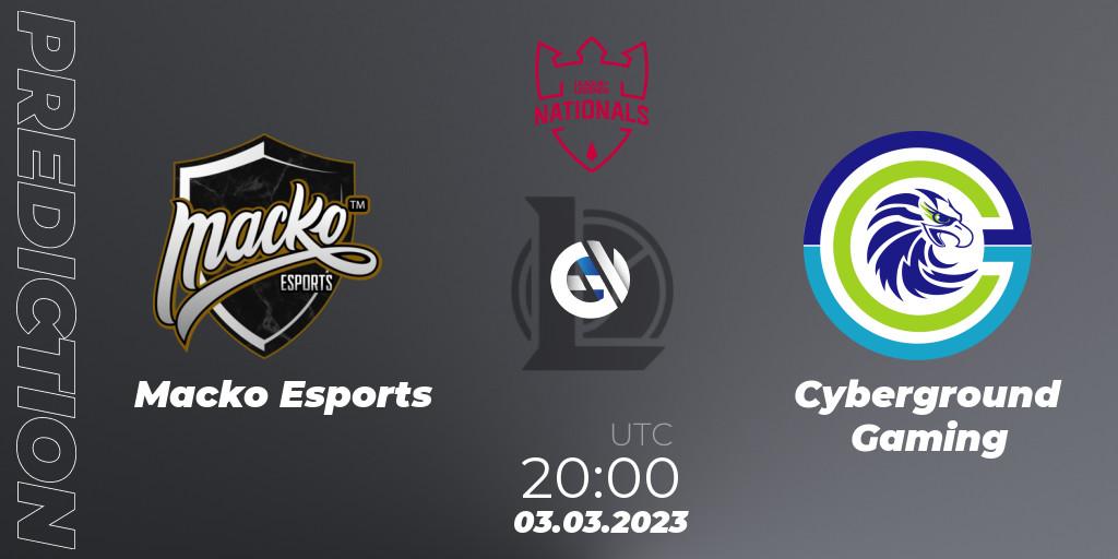 Macko Esports - Cyberground Gaming: Maç tahminleri. 01.03.2023 at 20:00, LoL, PG Nationals Spring 2023 - Group Stage