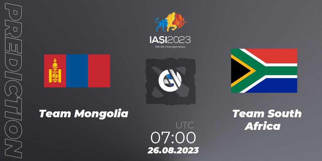 Team Mongolia - Team South Africa: Maç tahminleri. 26.08.2023 at 11:00, Dota 2, IESF World Championship 2023