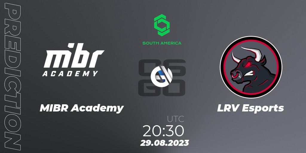 MIBR Academy - LRV Esports: Maç tahminleri. 29.08.2023 at 21:20, Counter-Strike (CS2), CCT South America Series #10