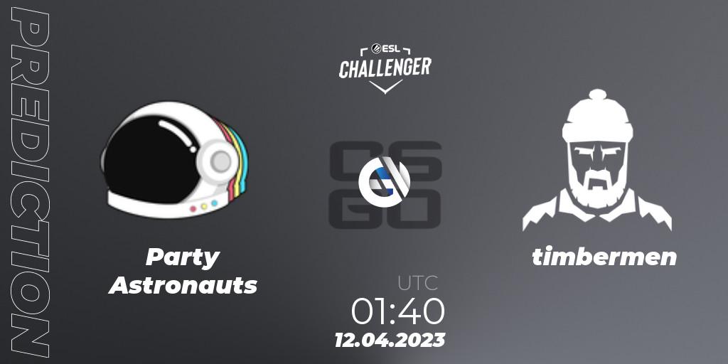 Party Astronauts - timbermen: Maç tahminleri. 12.04.2023 at 01:40, Counter-Strike (CS2), ESL Challenger Katowice 2023: North American Open Qualifier