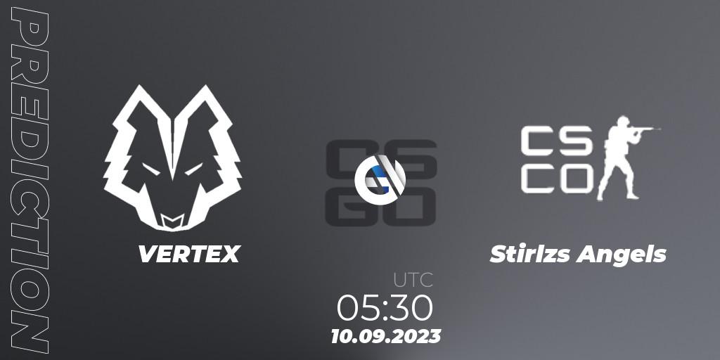 VERTEX - Stirlzs Angels: Maç tahminleri. 10.09.2023 at 05:30, Counter-Strike (CS2), CCT Oceania Series #1