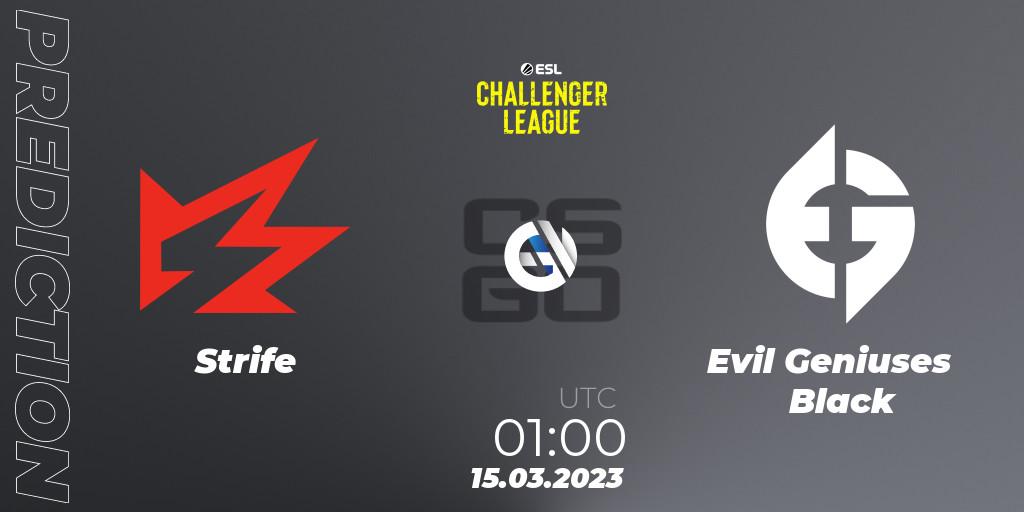Strife - Evil Geniuses Black: Maç tahminleri. 15.03.2023 at 00:00, Counter-Strike (CS2), ESL Challenger League Season 44: North America