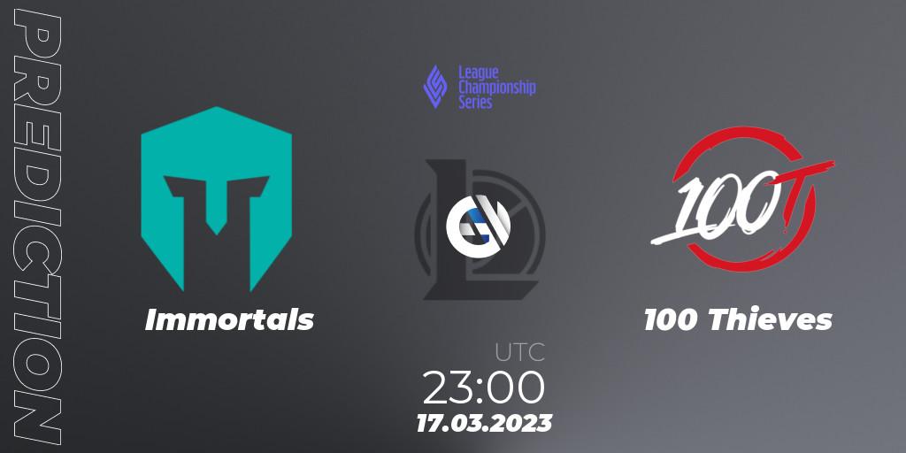Immortals - 100 Thieves: Maç tahminleri. 18.03.23, LoL, LCS Spring 2023 - Group Stage