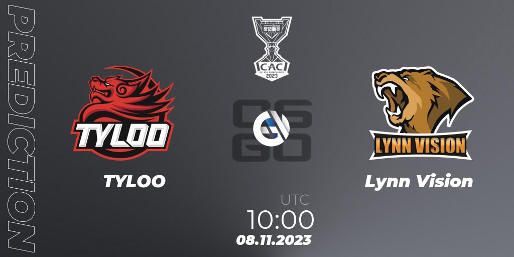 TYLOO - Lynn Vision: Maç tahminleri. 08.11.2023 at 12:15, Counter-Strike (CS2), CS Asia Championships 2023