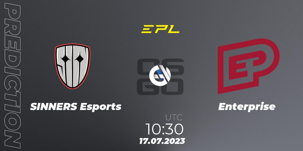 SINNERS Esports - Enterprise: Maç tahminleri. 17.07.2023 at 10:00, Counter-Strike (CS2), European Pro League Season 9