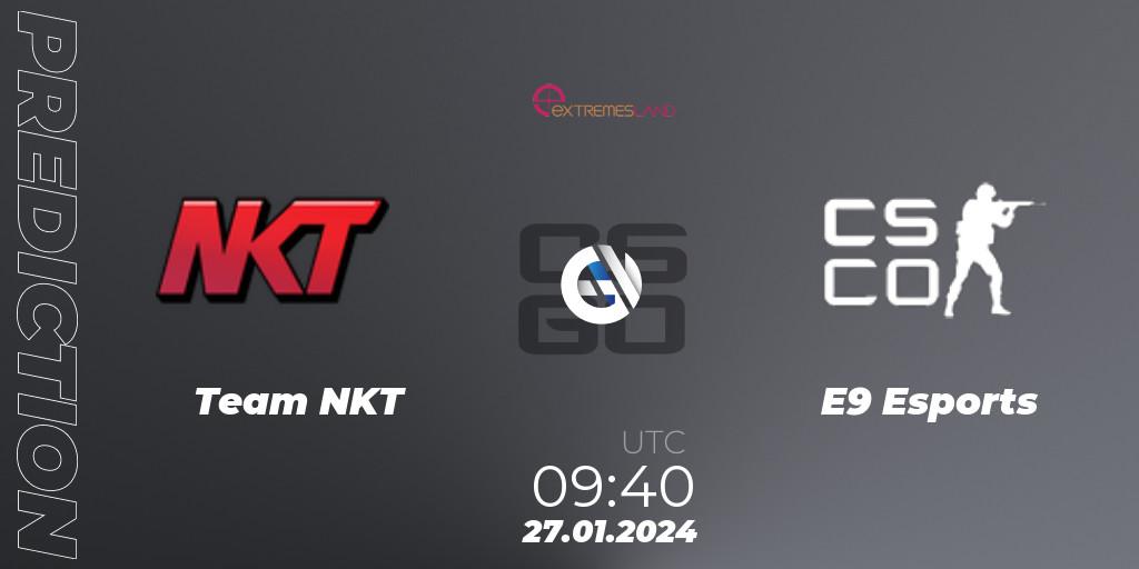 Team NKT - E9 Esports: Maç tahminleri. 27.01.2024 at 09:40, Counter-Strike (CS2), eXTREMESLAND 2023