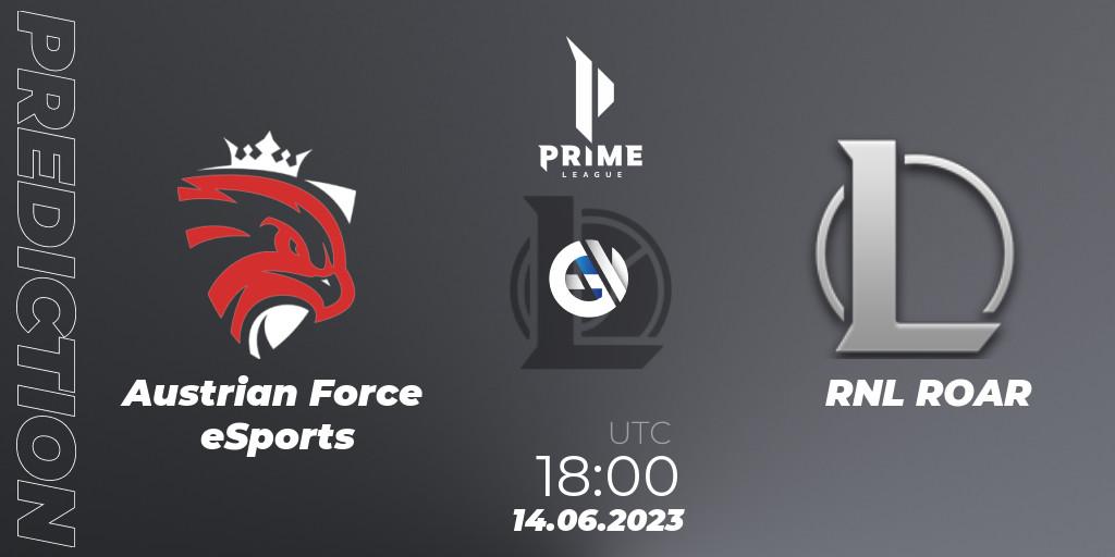 Austrian Force eSports - RNL ROAR: Maç tahminleri. 14.06.2023 at 18:00, LoL, Prime League 2nd Division Summer 2023