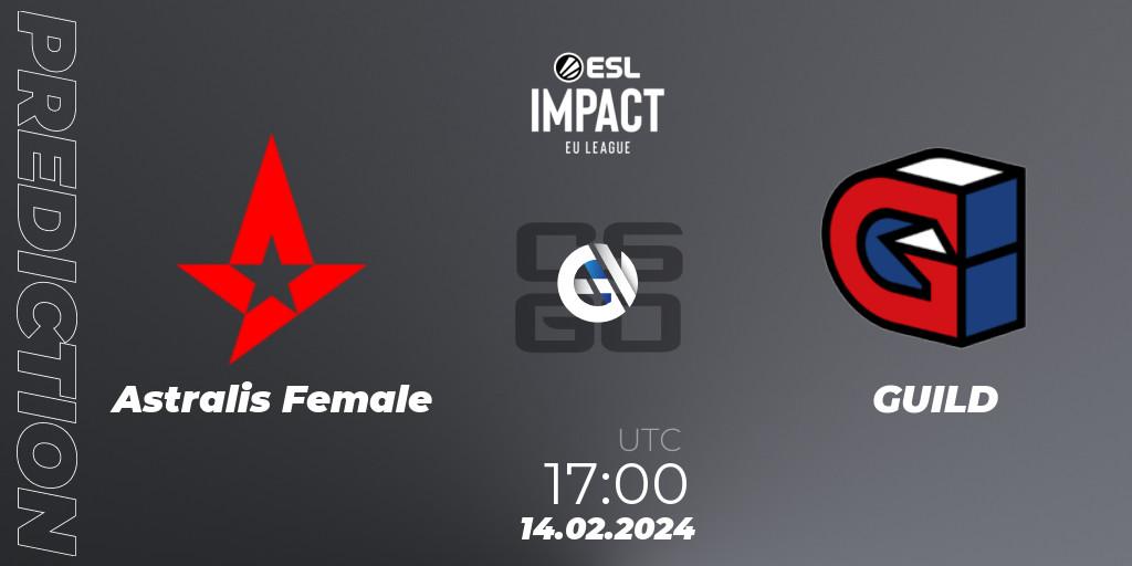 Astralis Female - GUILD: Maç tahminleri. 14.02.24, CS2 (CS:GO), ESL Impact League Season 5: European Division - Open Qualifier #1