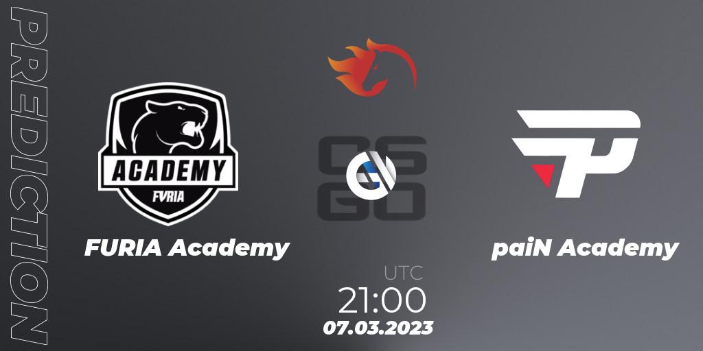 FURIA Academy - paiN Academy: Maç tahminleri. 07.03.2023 at 21:00, Counter-Strike (CS2), FiReLEAGUE Academy 2023 Online