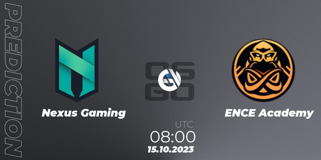 Nexus Gaming - ENCE Academy: Maç tahminleri. 15.10.2023 at 08:00, Counter-Strike (CS2), European Pro League Season 11: Division 2