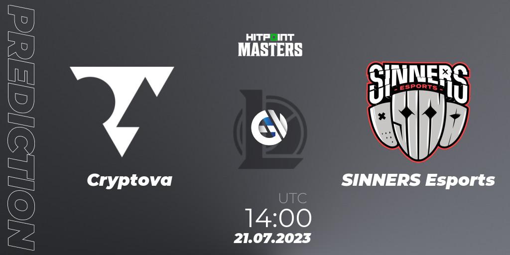 Cryptova - SINNERS Esports: Maç tahminleri. 21.07.23, LoL, Hitpoint Masters Summer 2023 - Group Stage
