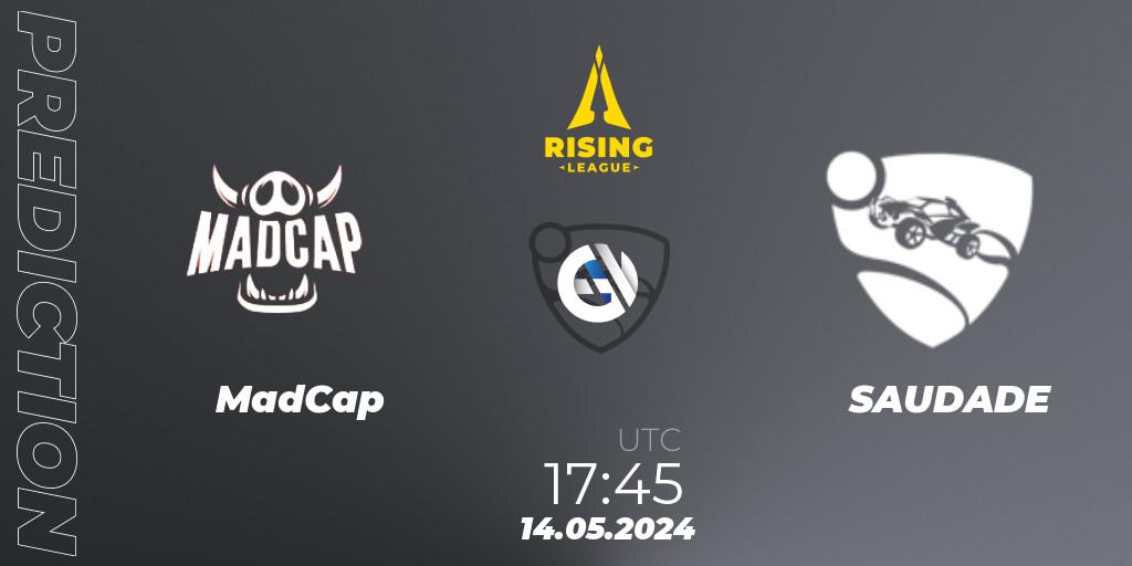 MadCap - SAUDADE: Maç tahminleri. 14.05.2024 at 17:45, Rocket League, Rising League 2024 — Split 1 — Main Event