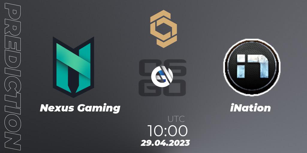 Nexus Gaming - iNation: Maç tahminleri. 29.04.2023 at 10:00, Counter-Strike (CS2), CCT South Europe Series #4