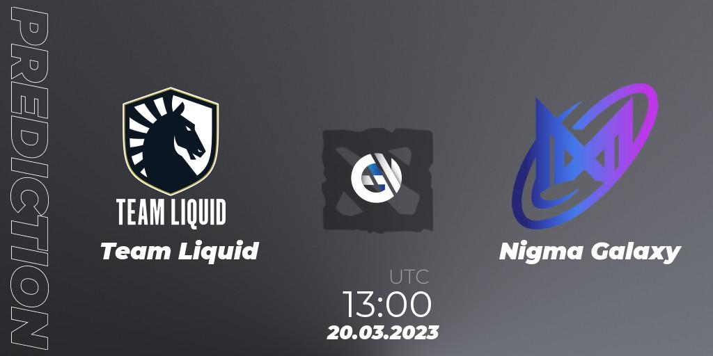 Team Liquid - Nigma Galaxy: Maç tahminleri. 20.03.2023 at 12:57, Dota 2, DPC 2023 Tour 2: WEU Division I (Upper)