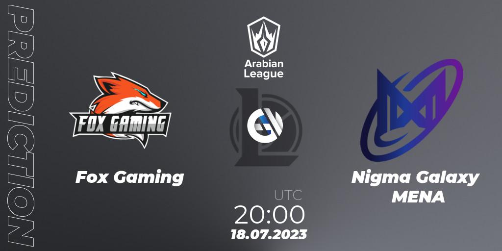 Fox Gaming - Nigma Galaxy MENA: Maç tahminleri. 18.07.2023 at 20:00, LoL, Arabian League Summer 2023 - Group Stage