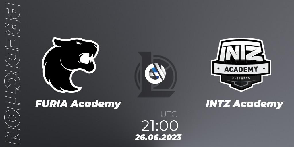 FURIA Academy - INTZ Academy: Maç tahminleri. 26.06.2023 at 21:15, LoL, CBLOL Academy Split 2 2023 - Group Stage