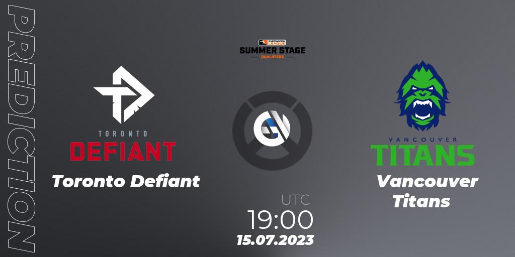 Toronto Defiant - Vancouver Titans: Maç tahminleri. 15.07.2023 at 19:00, Overwatch, Overwatch League 2023 - Summer Stage Qualifiers