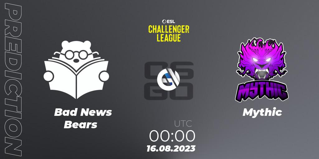 Bad News Bears - Mythic: Maç tahminleri. 16.08.23, CS2 (CS:GO), ESL Challenger League Season 46: North America