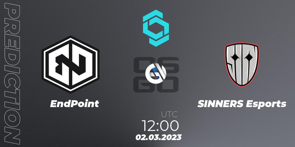 EndPoint - SINNERS Esports: Maç tahminleri. 02.03.2023 at 12:25, Counter-Strike (CS2), CCT North Europe Series #4