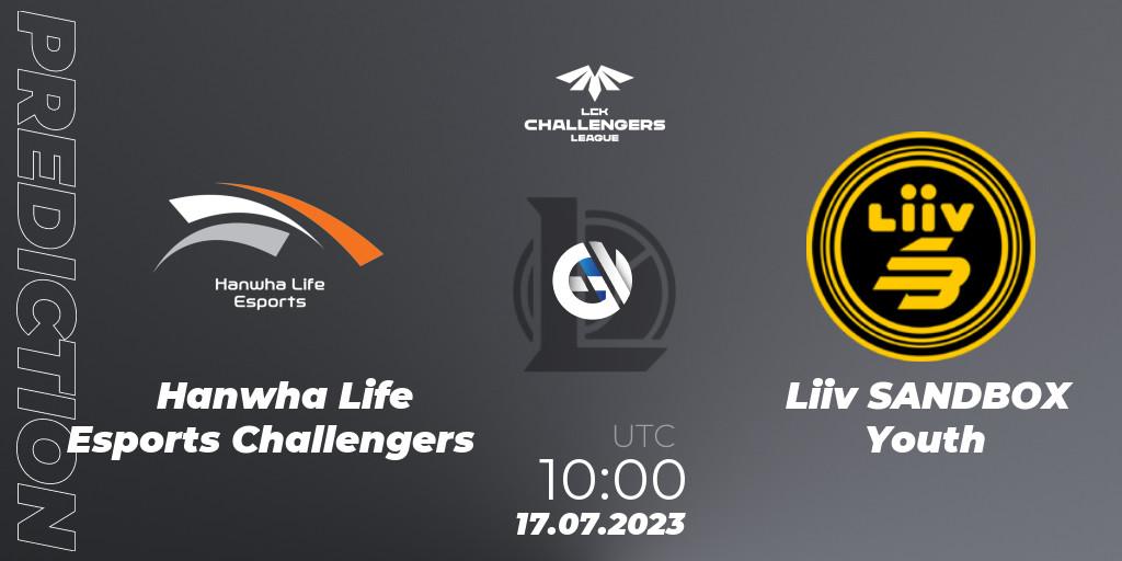 Hanwha Life Esports Challengers - Liiv SANDBOX Youth: Maç tahminleri. 17.07.23, LoL, LCK Challengers League 2023 Summer - Group Stage