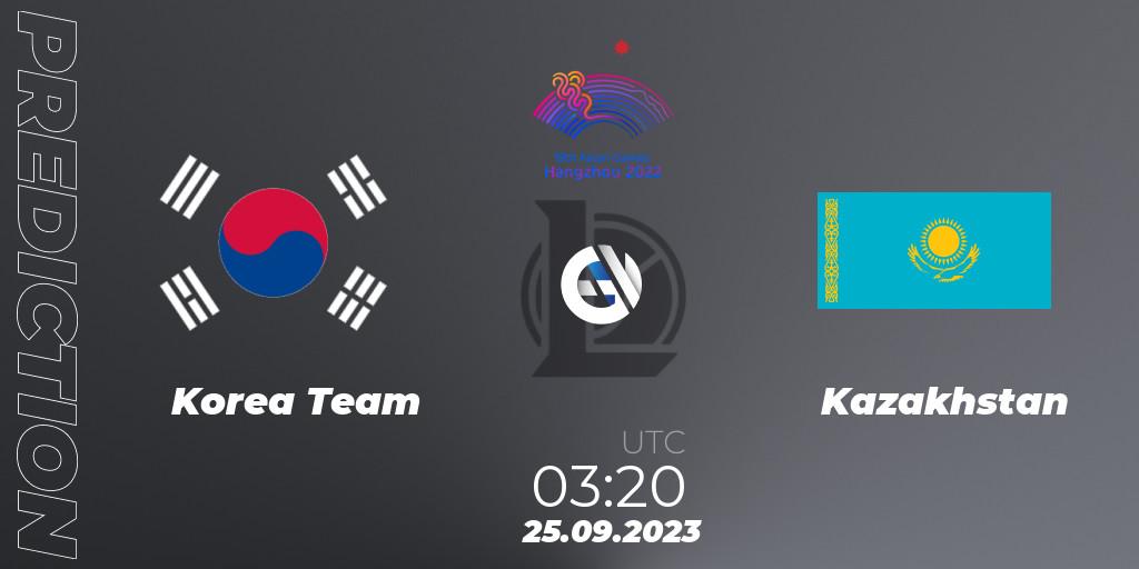 Korea Team - Kazakhstan: Maç tahminleri. 25.09.2023 at 03:20, LoL, 2022 Asian Games