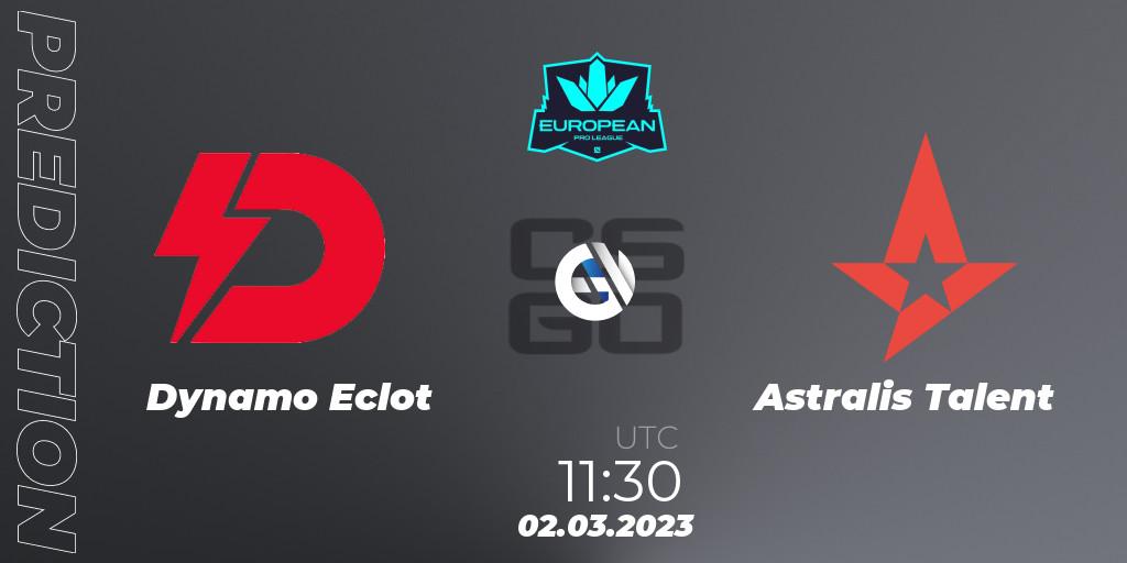Dynamo Eclot - Astralis Talent: Maç tahminleri. 02.03.2023 at 11:30, Counter-Strike (CS2), European Pro League Season 6