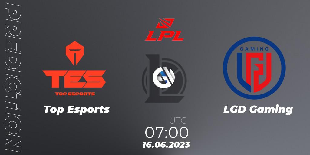 Top Esports - LGD Gaming: Maç tahminleri. 16.06.23, LoL, LPL Summer 2023 Regular Season