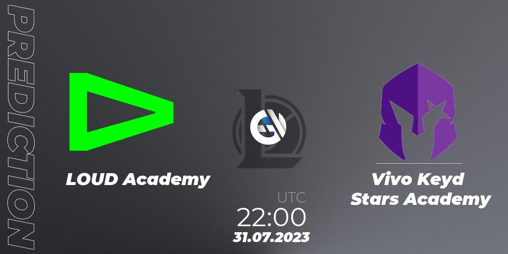 LOUD Academy - Vivo Keyd Stars Academy: Maç tahminleri. 31.07.2023 at 22:00, LoL, CBLOL Academy Split 2 2023 - Group Stage