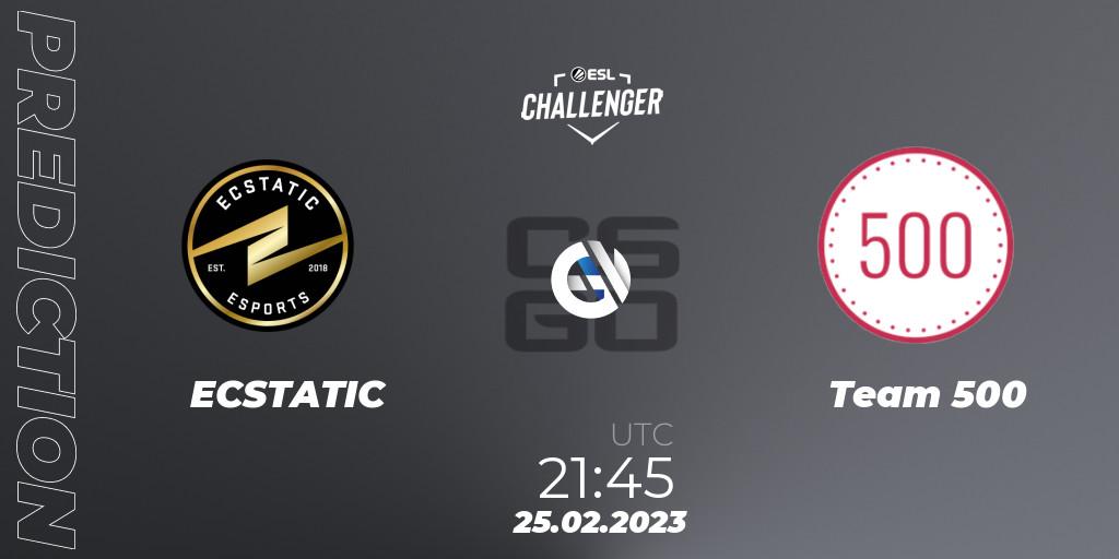 ECSTATIC - Team 500: Maç tahminleri. 25.02.2023 at 21:45, Counter-Strike (CS2), ESL Challenger Melbourne 2023 Europe Open Qualifier