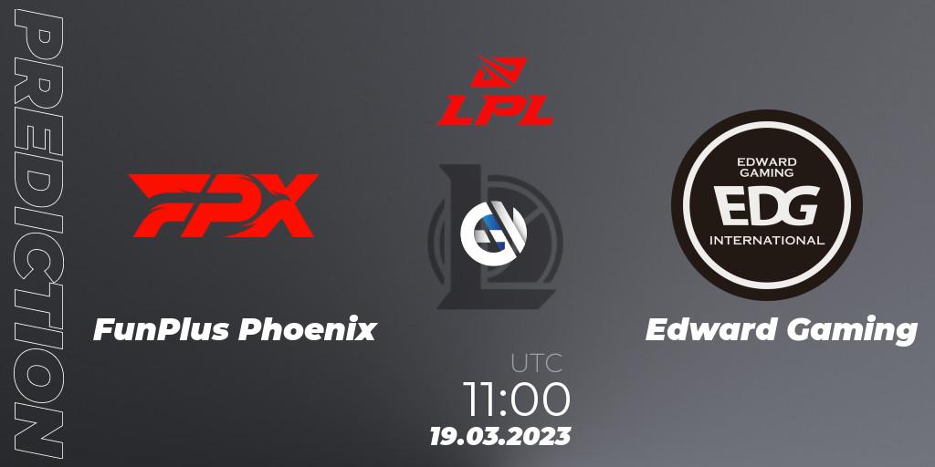 FunPlus Phoenix - Edward Gaming: Maç tahminleri. 19.03.2023 at 09:00, LoL, LPL Spring 2023 - Group Stage