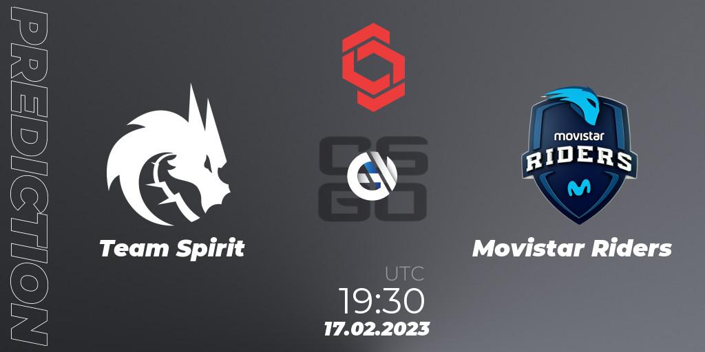 Team Spirit - Movistar Riders: Maç tahminleri. 17.02.2023 at 20:10, Counter-Strike (CS2), CCT Central Europe Series Finals #1