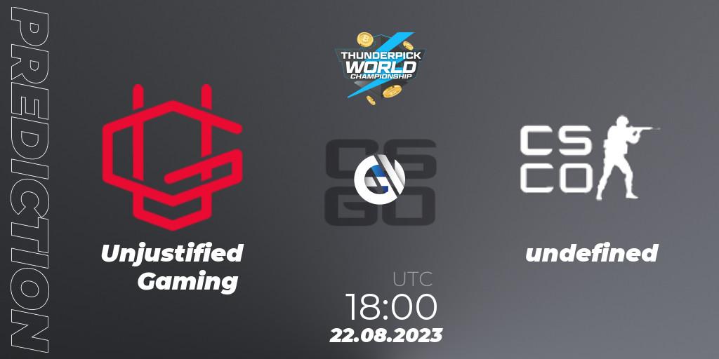 Unjustified Gaming - undefined(USA): Maç tahminleri. 22.08.2023 at 18:00, Counter-Strike (CS2), Thunderpick World Championship 2023: North American Qualifier #2