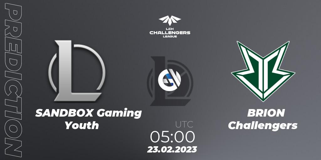 SANDBOX Gaming Youth - Brion Esports Challengers: Maç tahminleri. 23.02.2023 at 05:00, LoL, LCK Challengers League 2023 Spring