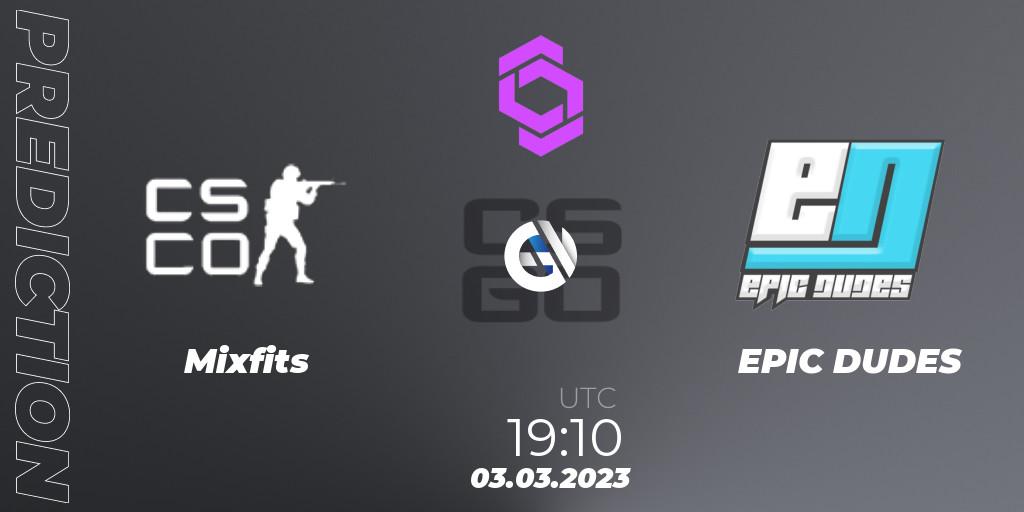 Mixfits - EPIC DUDES: Maç tahminleri. 03.03.2023 at 19:10, Counter-Strike (CS2), CCT West Europe Series 2 Closed Qualifier