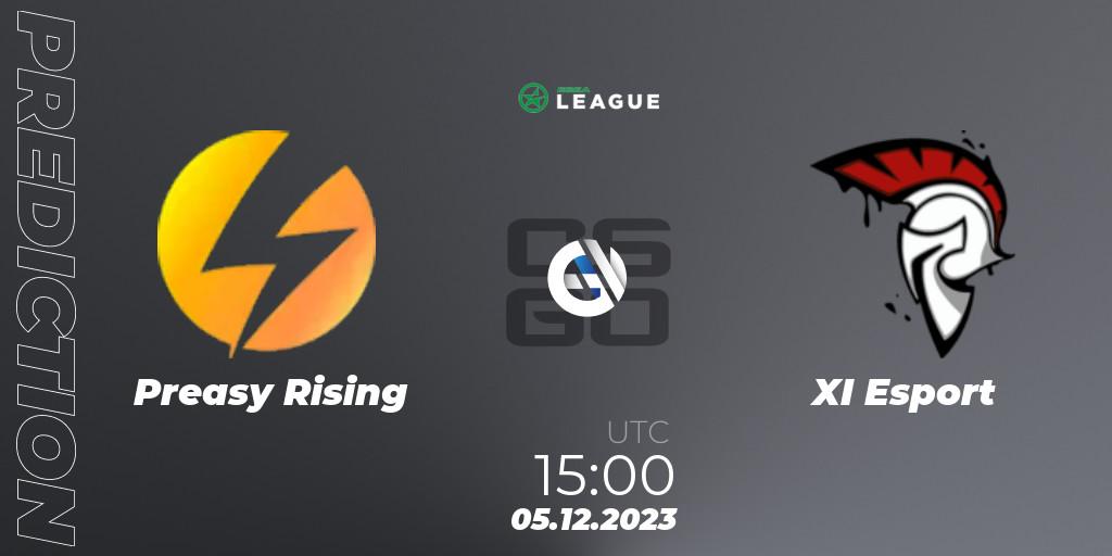 Preasy Rising - XI Esport: Maç tahminleri. 05.12.2023 at 15:00, Counter-Strike (CS2), ESEA Season 47: Main Division - Europe