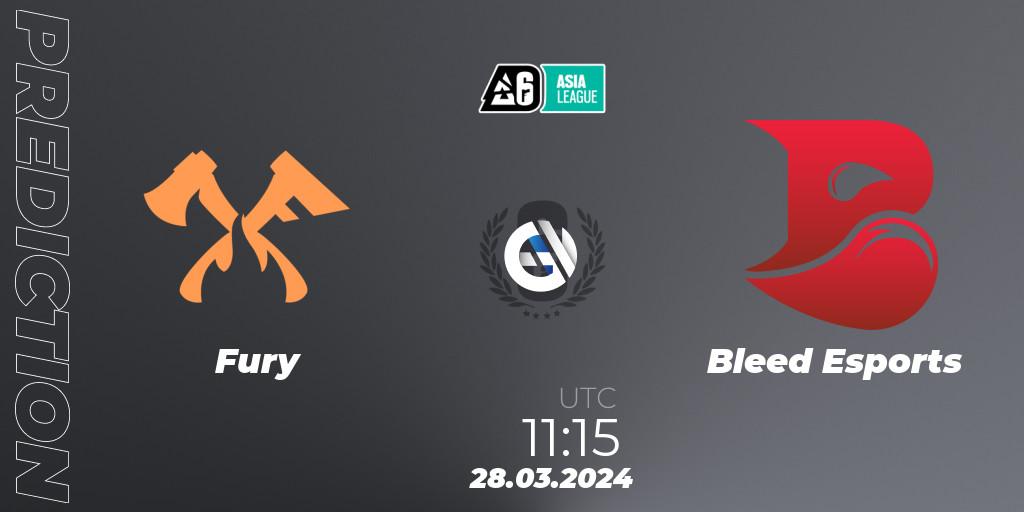 Fury - Bleed Esports: Maç tahminleri. 28.03.24, Rainbow Six, Asia League 2024 - Stage 1