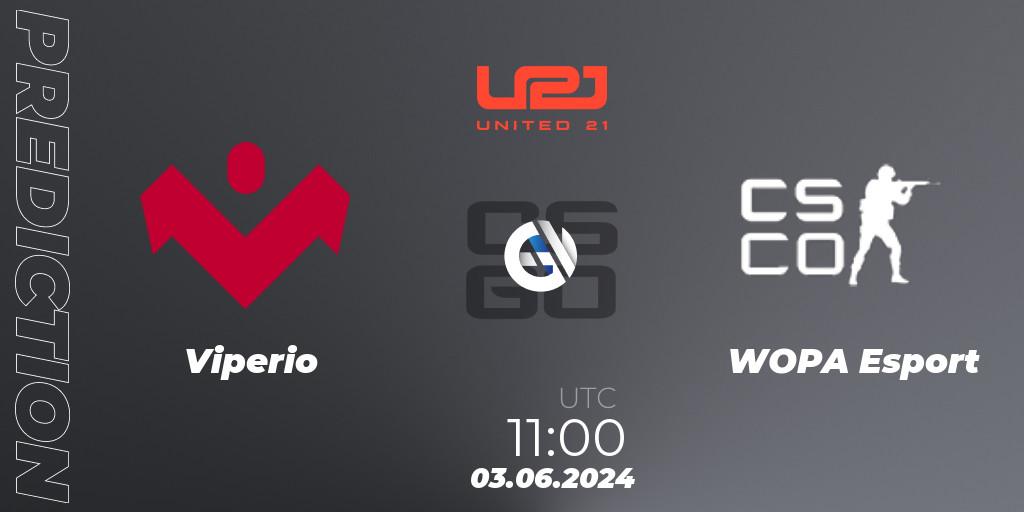 Viperio - WOPA Esport: Maç tahminleri. 03.06.2024 at 11:00, Counter-Strike (CS2), United21 Season 16