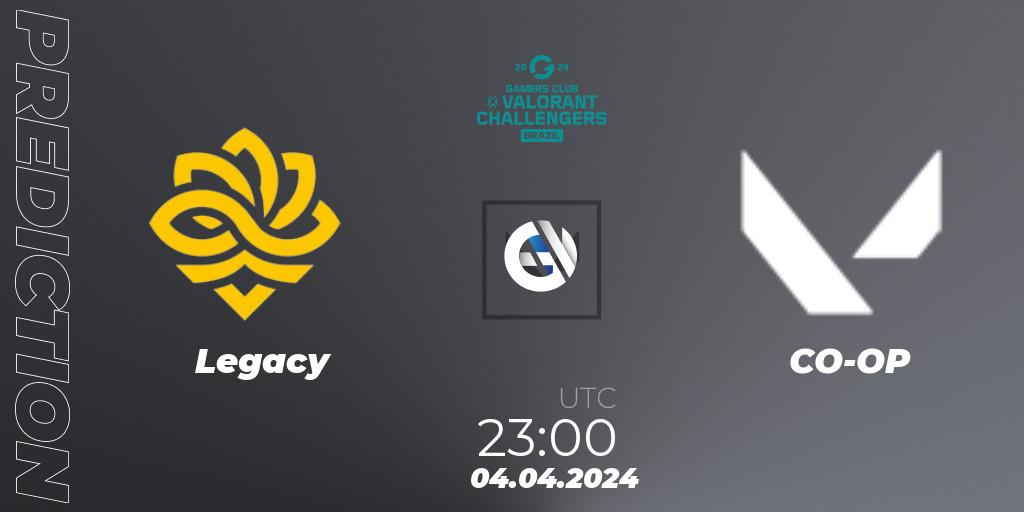 Legacy - CO-OP: Maç tahminleri. 04.04.2024 at 23:00, VALORANT, VALORANT Challengers Brazil 2024: Split 1