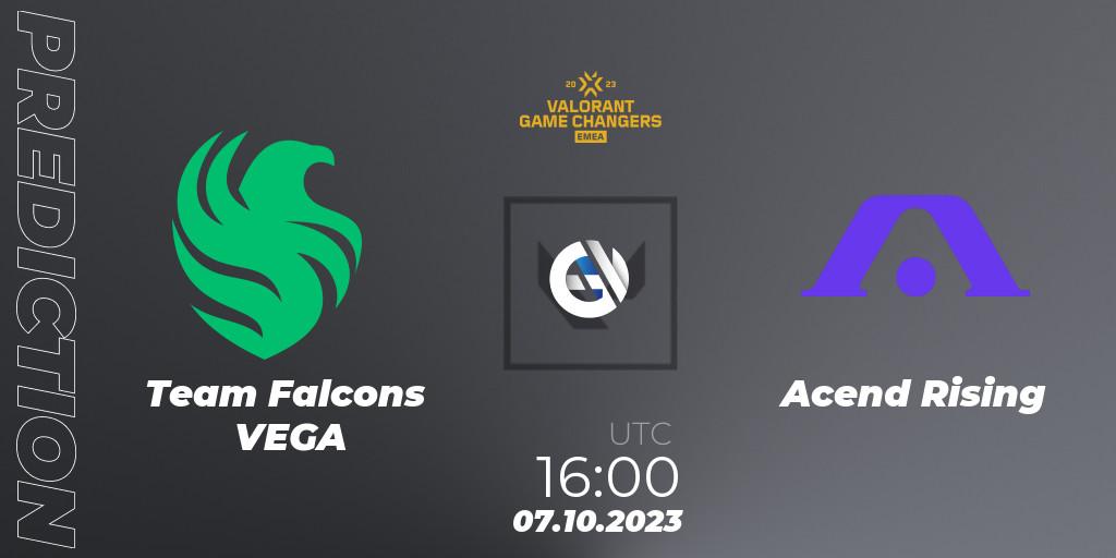 Team Falcons VEGA - Acend Rising: Maç tahminleri. 07.10.2023 at 16:00, VALORANT, VCT 2023: Game Changers EMEA Stage 3 - Playoffs