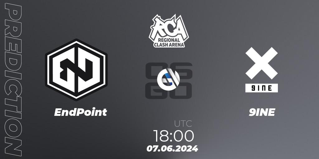 EndPoint - 9INE: Maç tahminleri. 07.06.2024 at 18:00, Counter-Strike (CS2), Regional Clash Arena Europe
