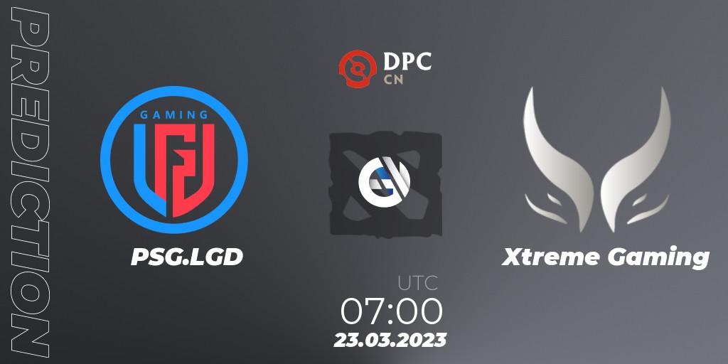 PSG.LGD - Xtreme Gaming: Maç tahminleri. 23.03.23, Dota 2, DPC 2023 Tour 2: China Division I (Upper)